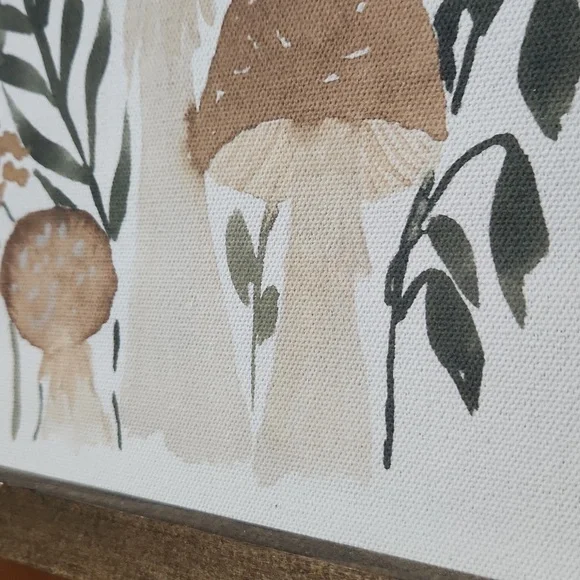 Mushroom Wall Art with Wooden Frame - Picture 3 of 5